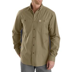 Carhartt Rugged Flex Rigby Long Sleeve Work Shirt - Dark Khaki Size: Small